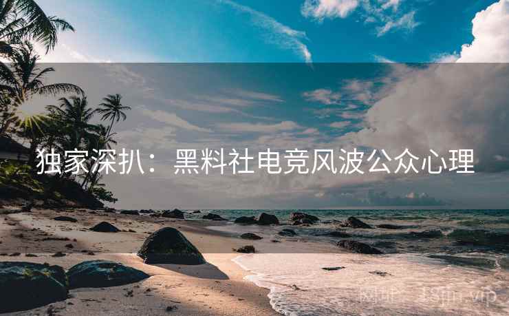 独家深扒：黑料社电竞风波公众心理