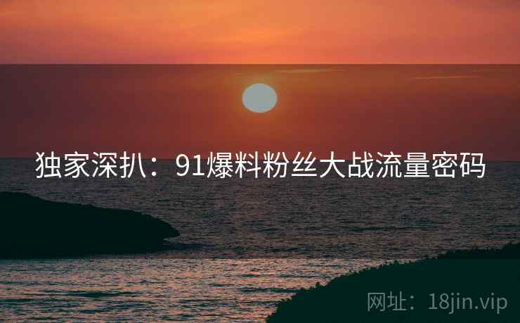 独家深扒：91爆料粉丝大战流量密码
